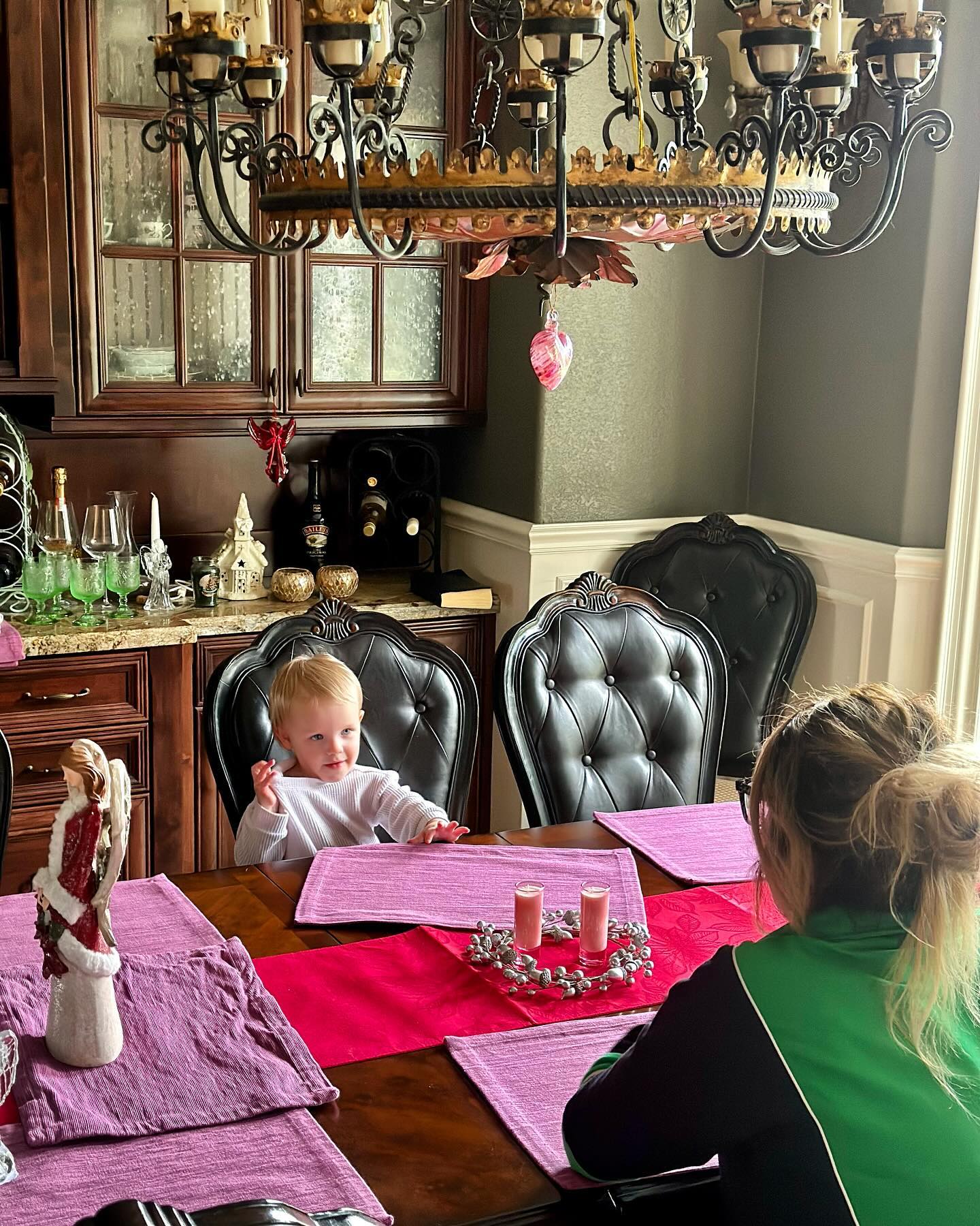 Annette disappeared and we found her sitting in the dining room by herself 😂