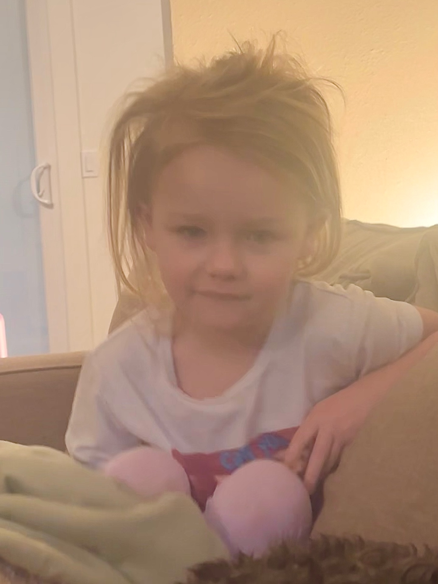 “Your hair is looking pretty cool today, Annie.”

“Can you brush it, daddy?”

“Of course.”

“Can we get a picture together, daddy?”

“I’d love to.”